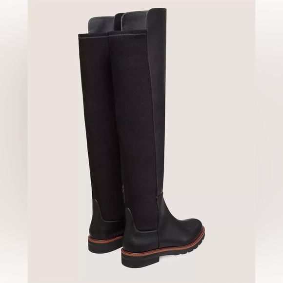 New Stuart Weitzman Adrina City Boot Over The Knee 5050 Black Leather Sz 7.5 - Picture 4 of 14